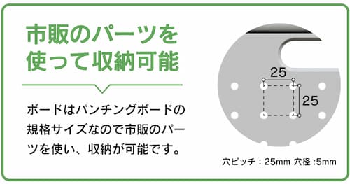 市販のパーツが使えるよ
