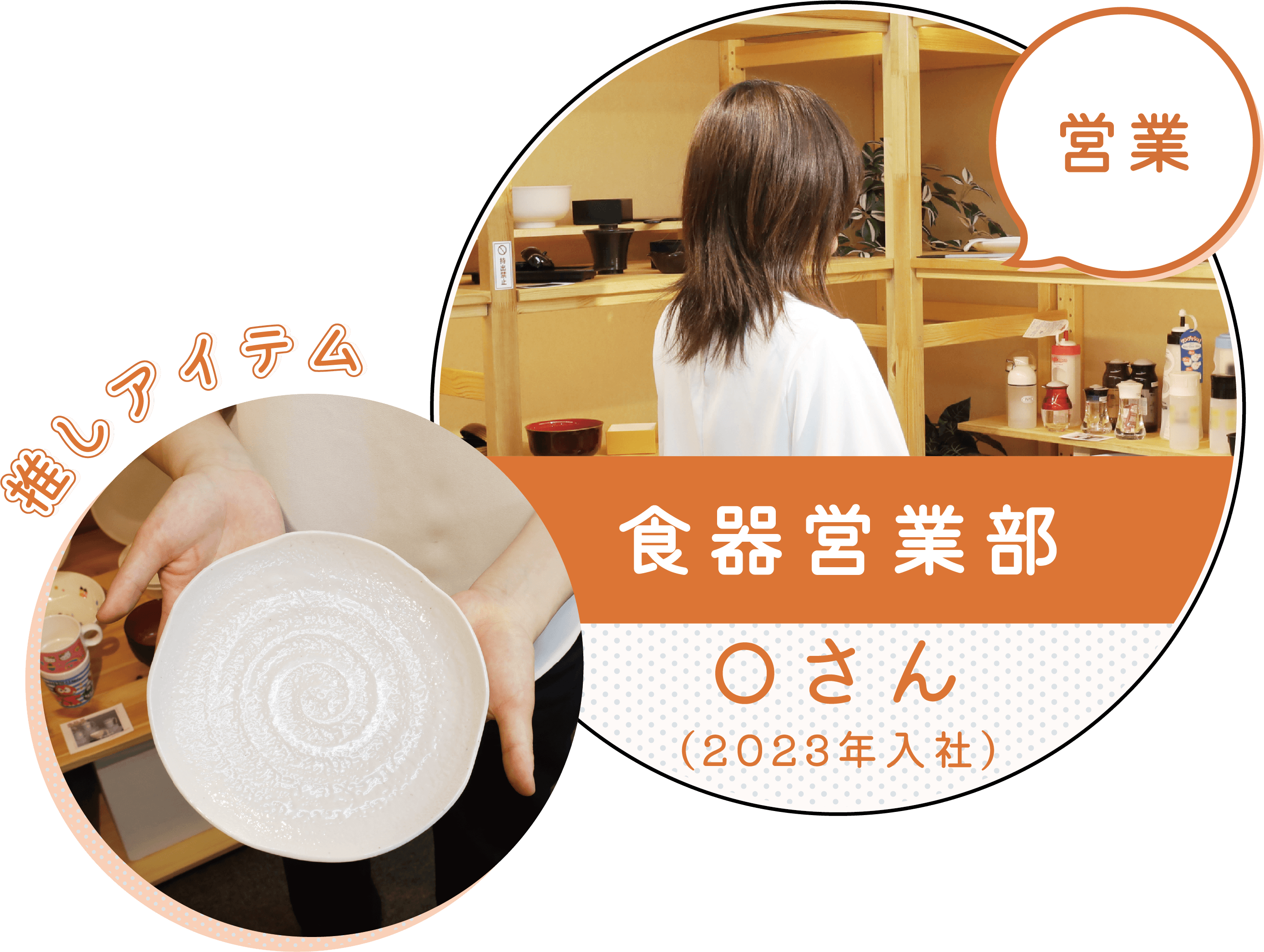 先輩社員インタビュー　食器営業部　Aさん（2025年入社）